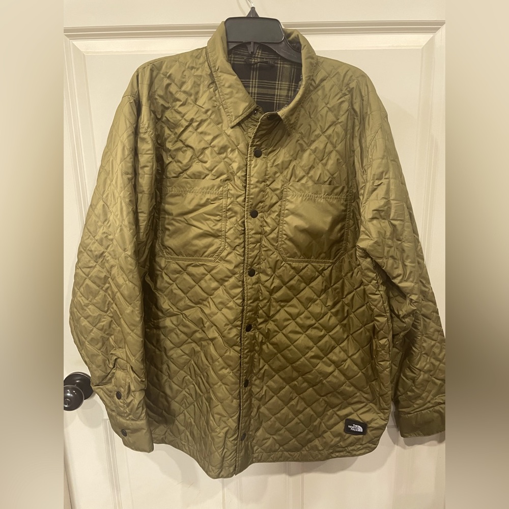 The North Face Fort Point Flannel Jacket Insulated Reversible Men’s XL Green